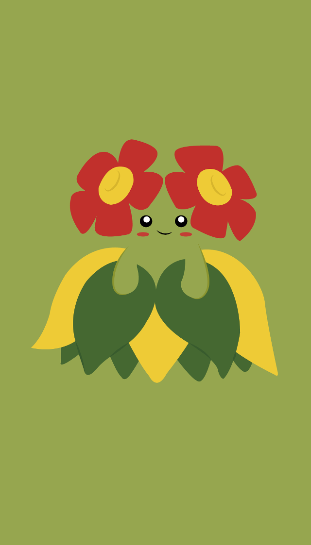 Green cartoon creature flower cape free wallpaper for mobile - medium preview image