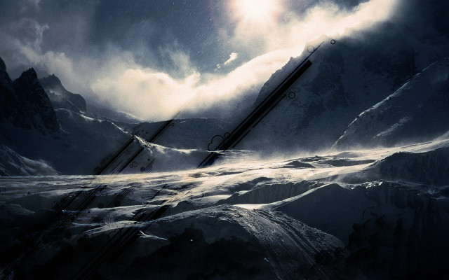 Mountain sky background clouds painting #2 free wallpaper for desktop - medium preview image