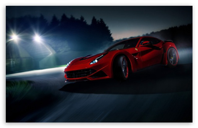 Red sports car night road #9 free wallpaper for desktop - medium preview image