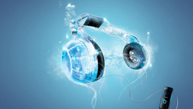 Headphones floating water remote control free wallpaper for desktop - medium preview image