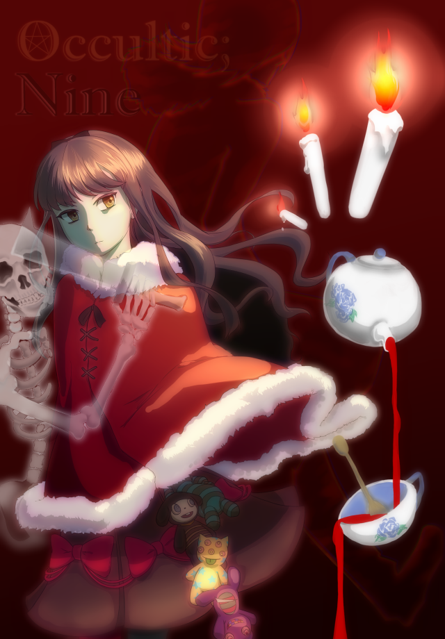 Girl santa suit candle skull free wallpaper for mobile - medium preview image