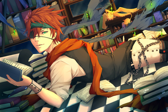 Man laying bed book hand free wallpaper for desktop - medium preview image