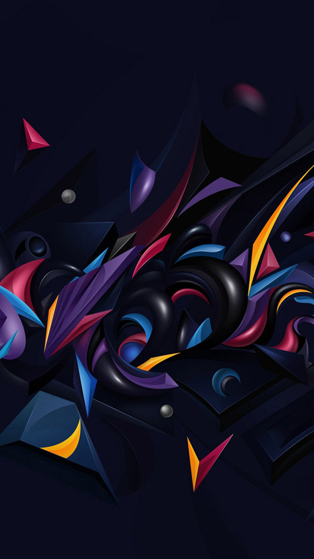 Colorful abstract design black blue #2 free wallpaper for mobile - medium preview image