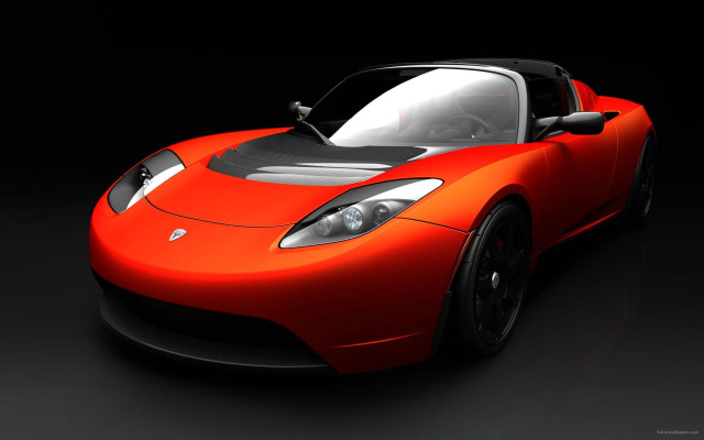 Red sports car dark room #6 free wallpaper for desktop - medium preview image