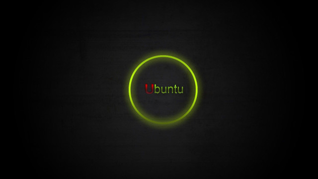 Ubuntu neon sign dark room free wallpaper for desktop - medium preview image