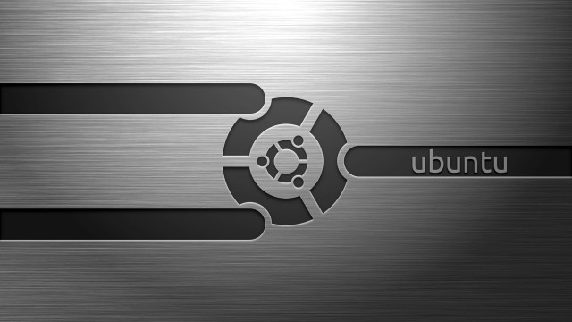 Ubuntu metal plate black white free wallpaper for desktop - medium preview image