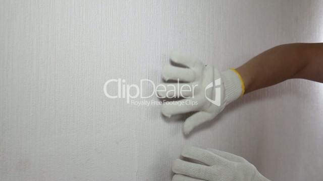 Person white gloves painting wall free wallpaper for desktop - medium preview image