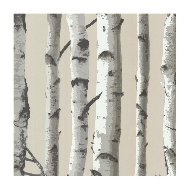 Trees white trunks beige background free wallpaper for tablet - medium preview image