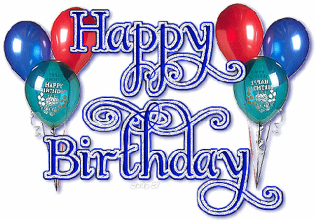 Happy birthday card balloons blue #2 free wallpaper for desktop - medium preview image