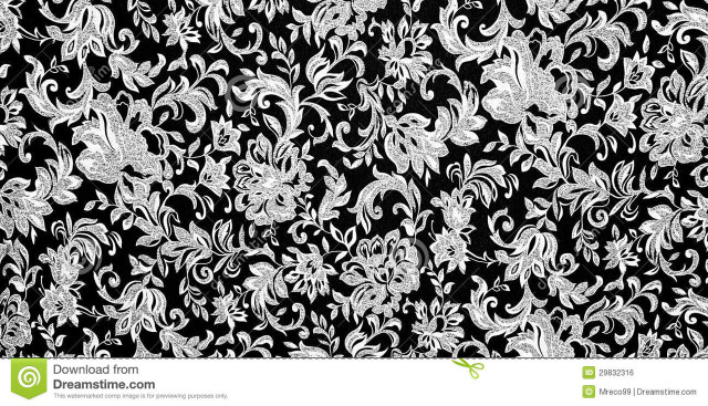Black white floral pattern white free wallpaper for desktop - medium preview image
