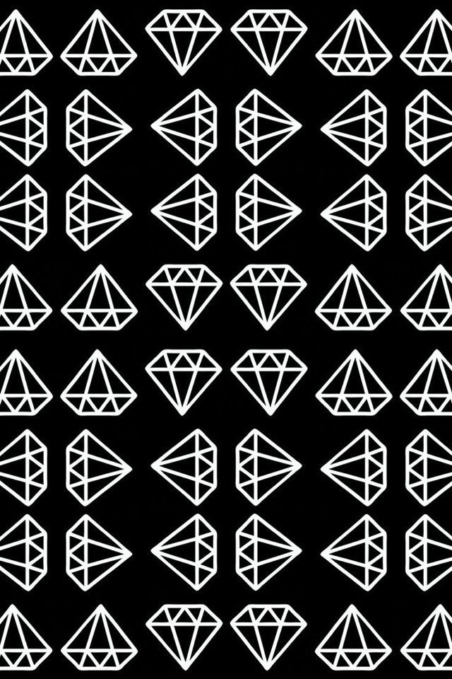 Black white diamond pattern side free wallpaper for mobile - medium preview image
