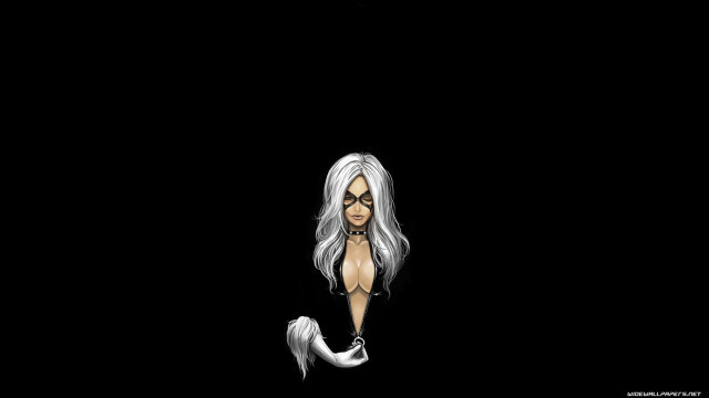White hair black background woman free wallpaper for desktop - medium preview image