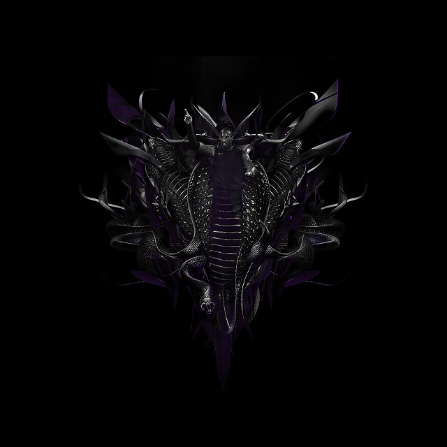 Black purple bird skull wings free wallpaper for tablet - medium preview image