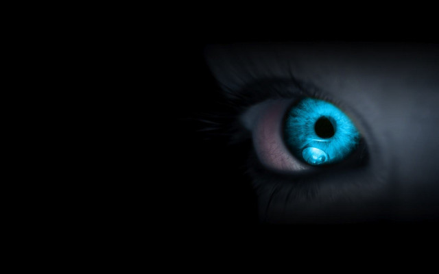 Blue eye black background repeated free wallpaper for desktop - medium preview image