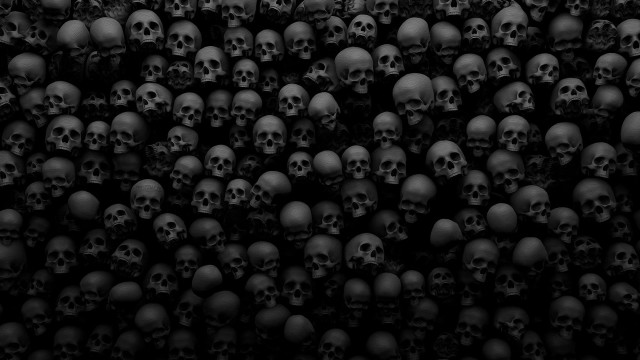 Skulls stacked black room dark free wallpaper for desktop - medium preview image