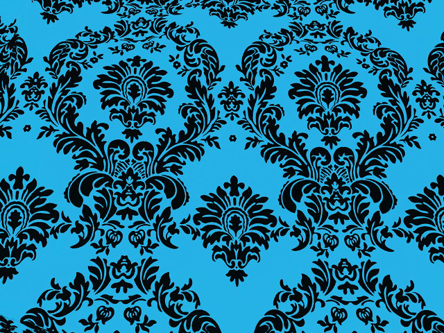 Blue black flower leaf pattern free wallpaper for desktop - medium preview image
