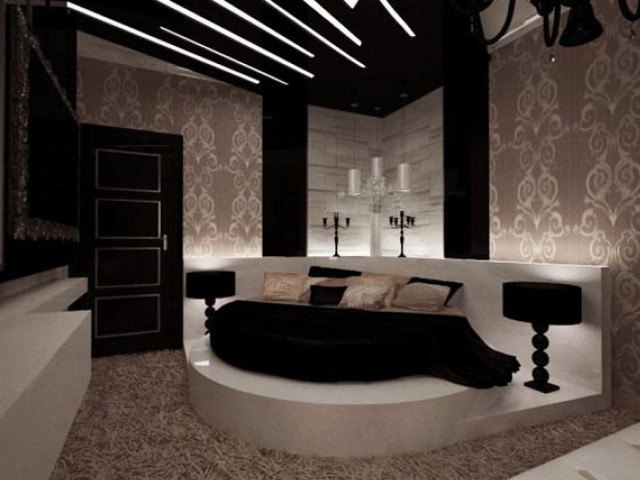 Circular bed chandelier art deco free wallpaper for desktop - medium preview image