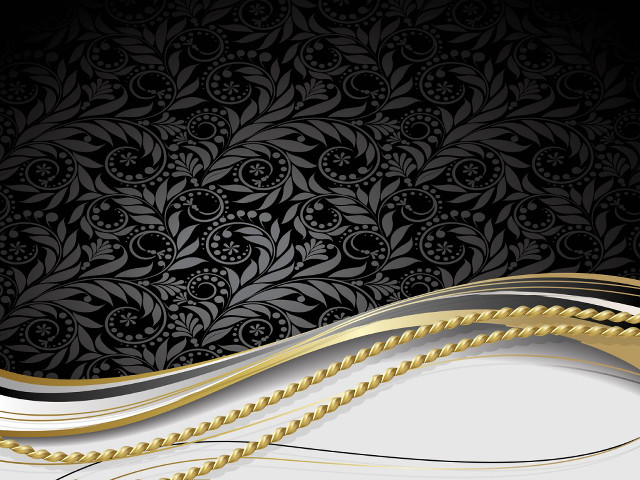 Black gold background floral design free wallpaper for desktop - medium preview image