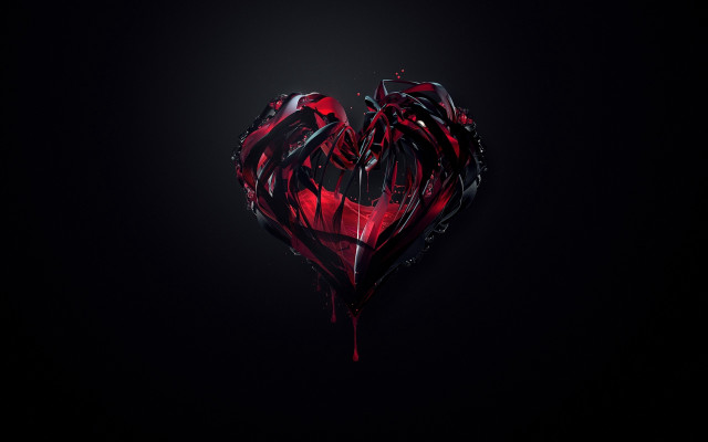 Heart blood dripping black background #3 free wallpaper for desktop - medium preview image