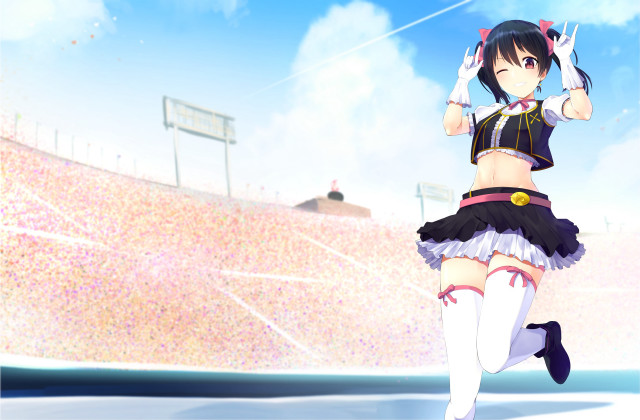Girl running field baseball short free wallpaper for desktop - medium preview image