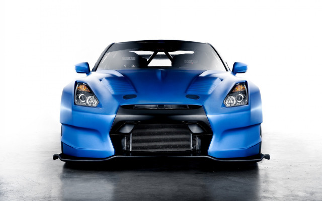 Blue sports car black hood free wallpaper for desktop - medium preview image
