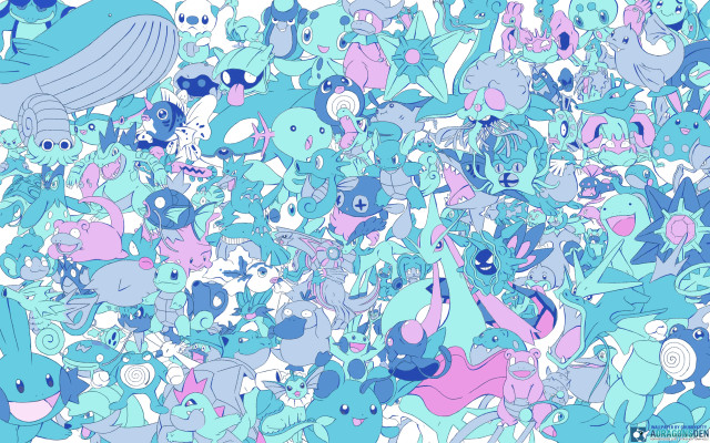 Large group blue pink animals free wallpaper for desktop - medium preview image