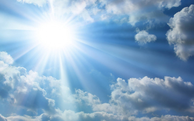 Bright sun shining clouds blue free wallpaper for desktop - medium preview image