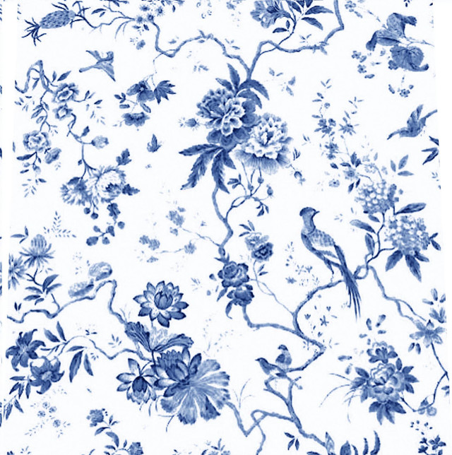 Blue white floral pattern birds free wallpaper for tablet - medium preview image