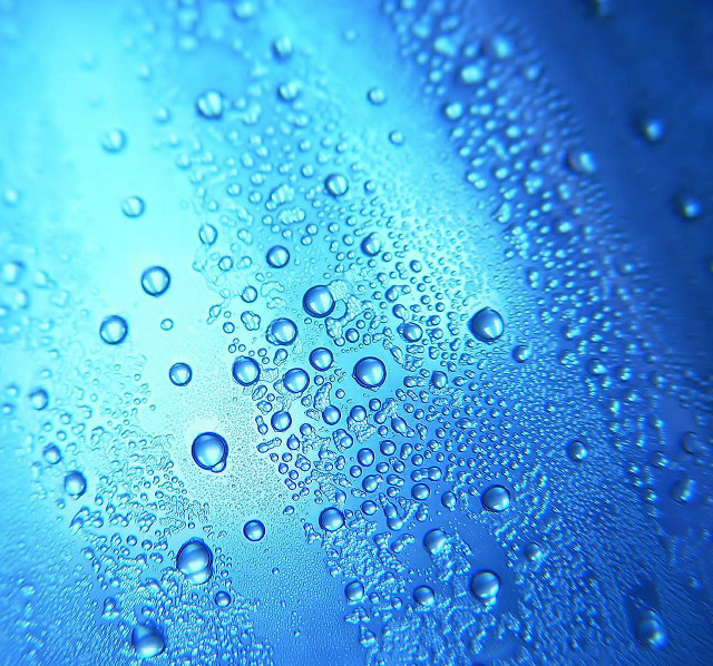 Water droplets blue surface macro #3 free wallpaper for tablet - medium preview image