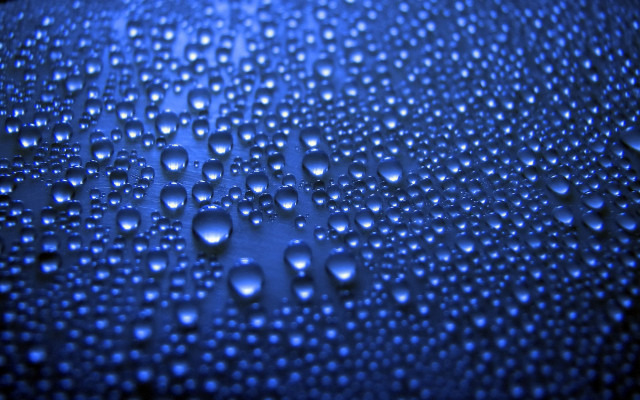 Water droplets blue surface city free wallpaper for desktop - medium preview image