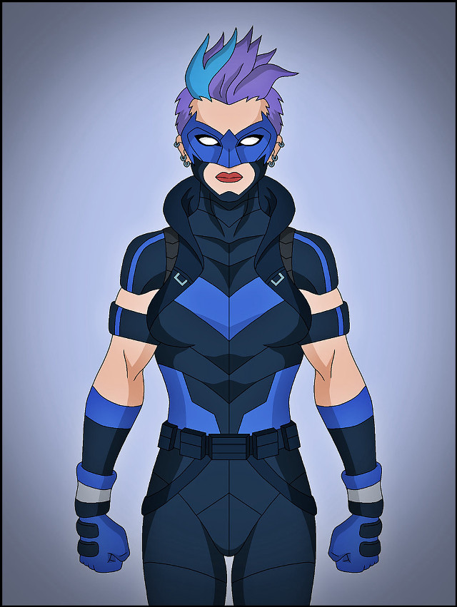 Cartoon man blue black suit free wallpaper for mobile - medium preview image