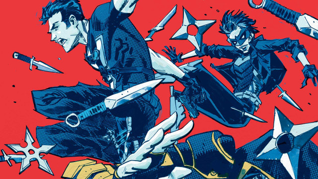 Man motorcycle scissors knife red free wallpaper for desktop - medium preview image