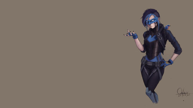 Woman cat suit posing hands free wallpaper for desktop - medium preview image