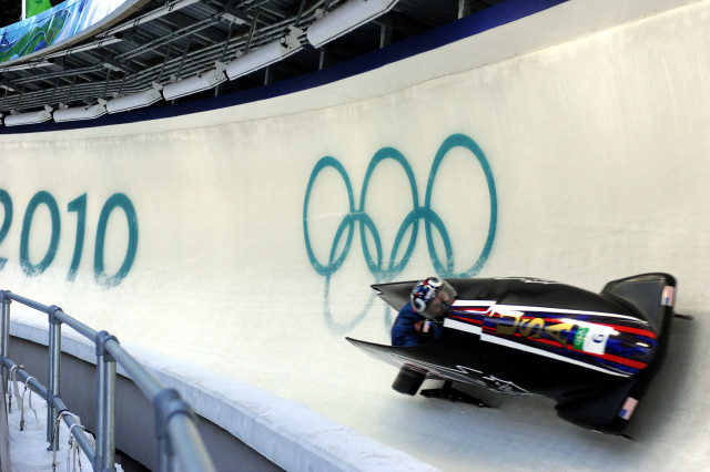 Snowboarder olympic ramp panfuturism promotional free wallpaper for desktop - medium preview image