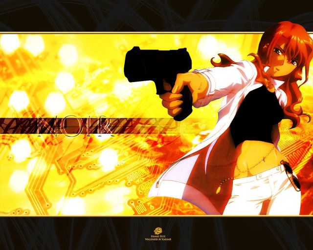 Girl holding gun pointing camera free wallpaper for desktop - medium preview image