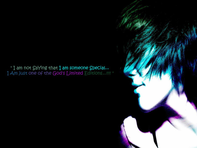 Black shirt green blue background free wallpaper for desktop - medium preview image