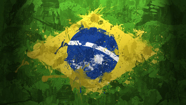 Grungy brazil flag white blue free wallpaper for desktop - medium preview image