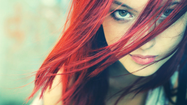 Woman red hair blue eyes #13 free wallpaper for desktop - medium preview image
