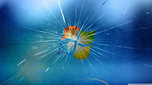 Broken glass flower blue background free wallpaper for desktop - medium preview image