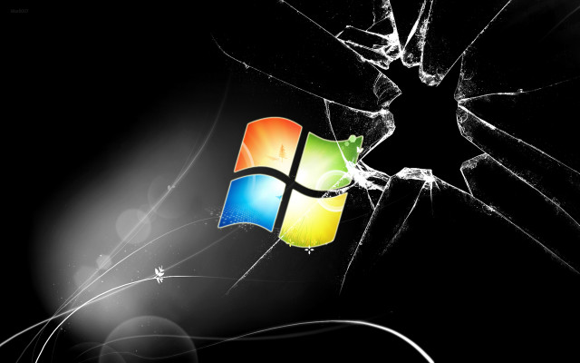 Broken glass black background white free wallpaper for desktop - medium preview image