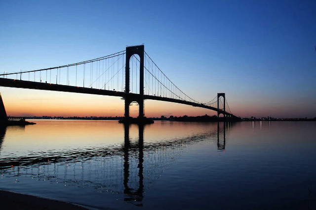 Bridge water sunset reflection sky free wallpaper for desktop - medium preview image