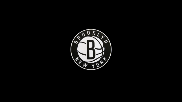 Brooklyn basketball logo black white free wallpaper for desktop - medium preview image