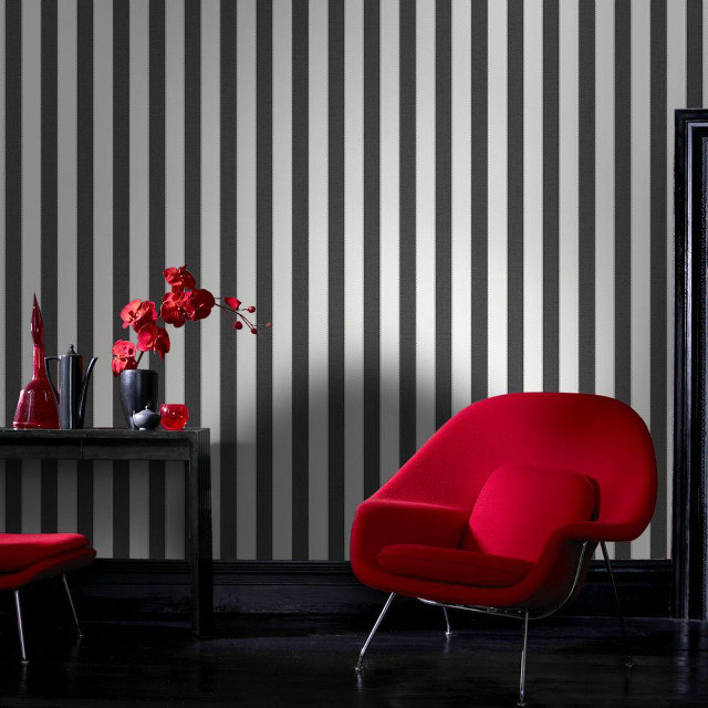 Red chair ottoman striped walls free wallpaper for tablet - medium preview image