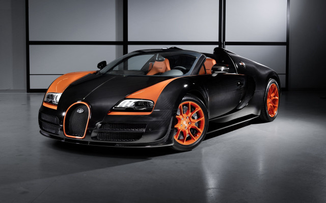 Bugatti orange rims garage black #3 free wallpaper for desktop - medium preview image