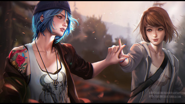 Blue hair women pointing hat free wallpaper for desktop - medium preview image