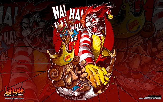 Clowns red banner ha pop free wallpaper for desktop - medium preview image