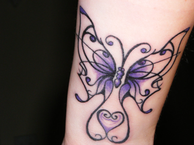 Tattoo butterfly heart side leg free wallpaper for desktop - medium preview image
