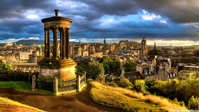 City tower cloudy sky dirtpath free wallpaper for desktop - medium preview image