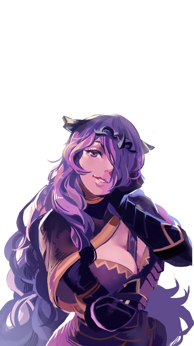 Purple haired woman rpg portrait free wallpaper for mobile - medium preview image
