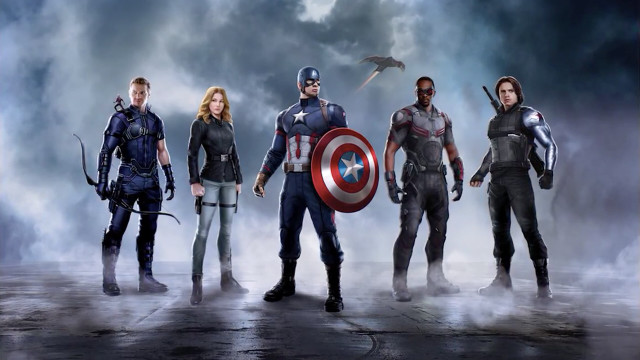 Avengers characters cloudy sky bird free wallpaper for desktop - medium preview image